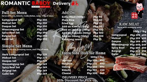 romantic baboy ipi|Romantic Baboy menu delivery .